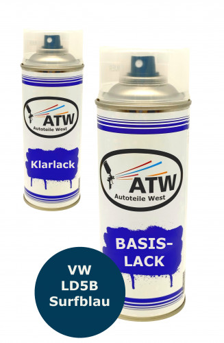 Autolack für VW LD5B Surfblau +400ml Klarlack Set